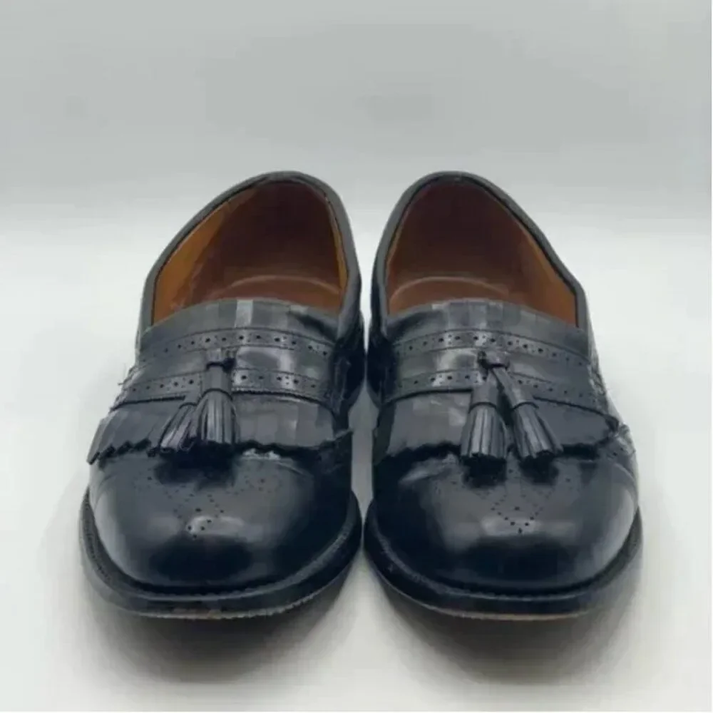Allen Edmonds Men's Leather Bridgeton Tassel Black Dress Loafers Size 9.5